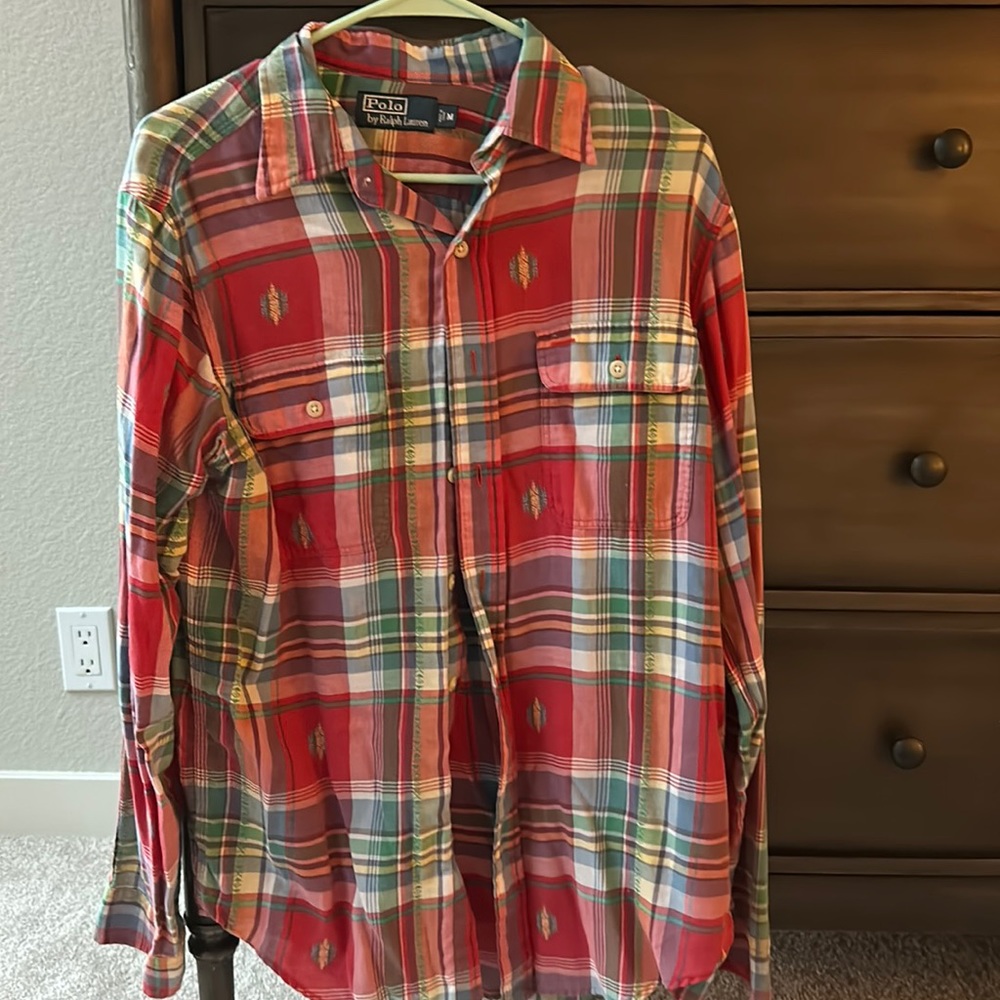 Polo madras Navajo button down